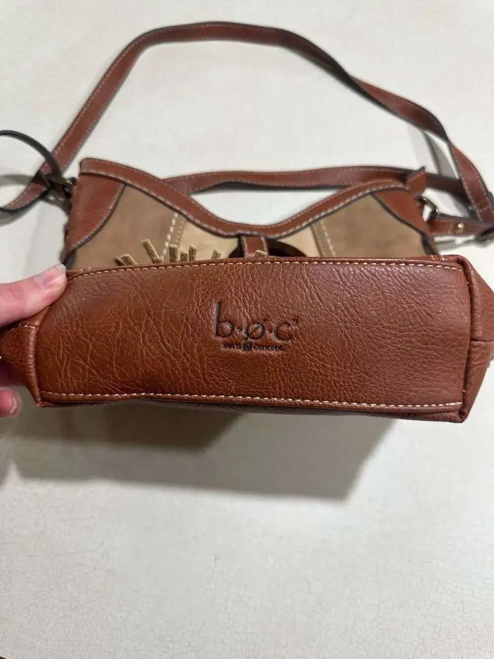 BOC Born Concept Round Rock Small Hobo Faux Leather Purse Crossbody Shoulder Bag